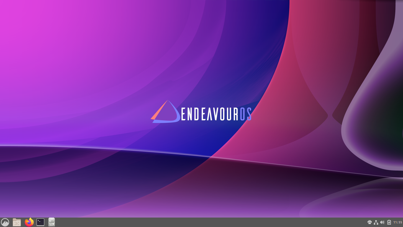 「Cinnamon 共通事項」-「EndeavourOS 2021.04.17 Cinnamon」「デフォルトのパネル位置」