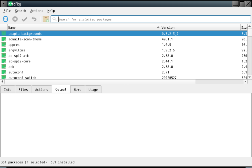 「Fluxbox FreeBSD 12.4」-「OctoPkg」「起動直後」