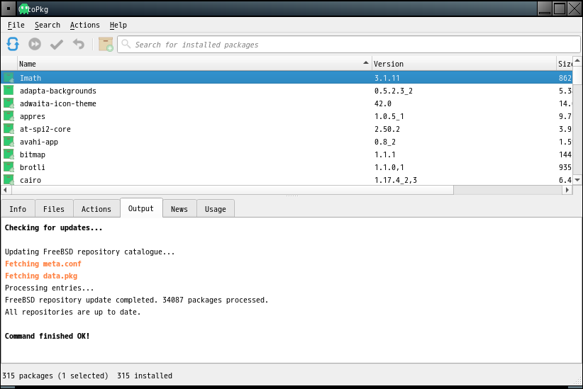 「Fluxbox FreeBSD 14.1」-「OctoPkg」「起動直後」