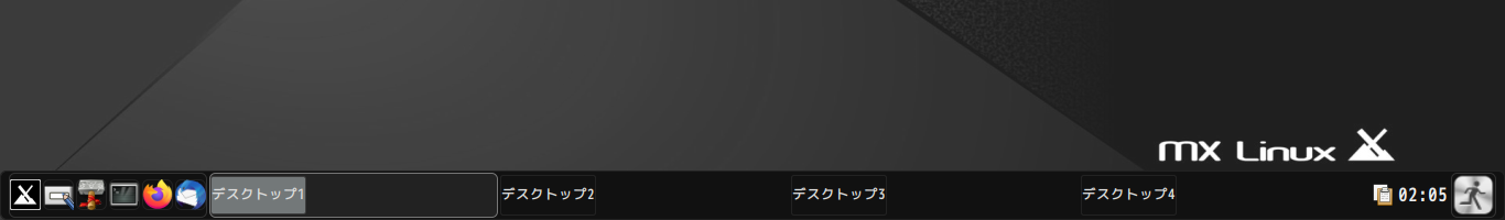クリックでオリジナルのサイズで開きます 「MX Linux 19.3 Openbox」-「デフォルトのパネル」