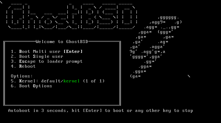 「GhostBSD 20.08.04 インストール」-「boot」