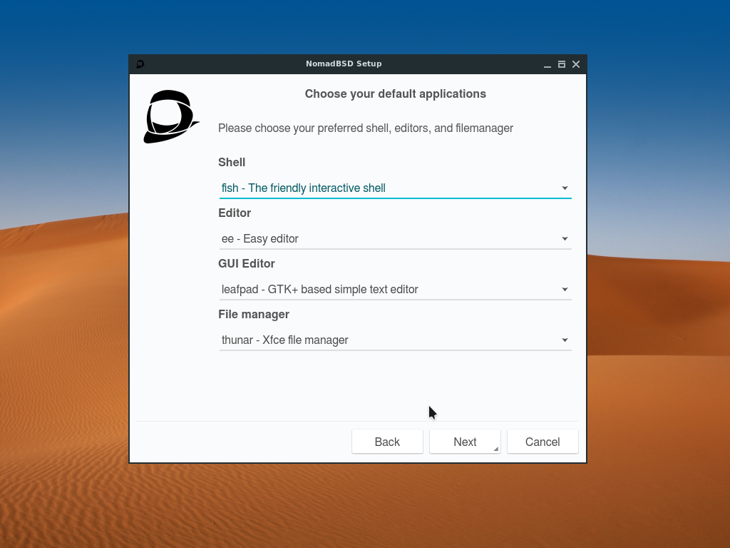 「NomadBSD 1.4」-「Geli encrypted /home」