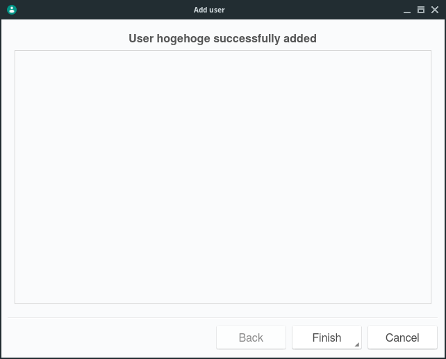 「NomadBSD 131R」-「User successfully added」