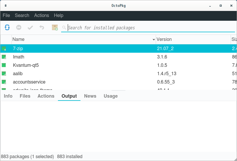 「NomadBSD 131R Cinnamon」-「OctoPkg」「起動直後」