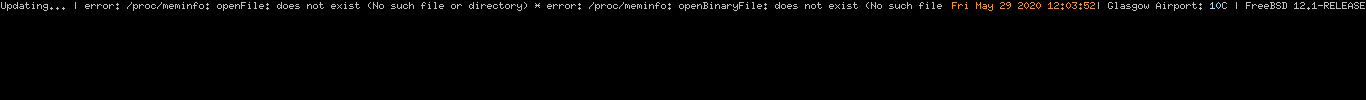 クリックでオリジナルのサイズで開きます 「xmonad FreeBSD 12.1」-「xmobar」「デフォルトの表示」