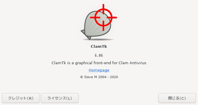 「leftwm FreeBSD 12.4」-「ClamTk」「バージョン情報」