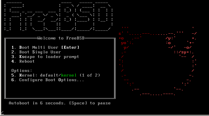 「FreeBSD 10.2 RELEASE」-「boot 画面」