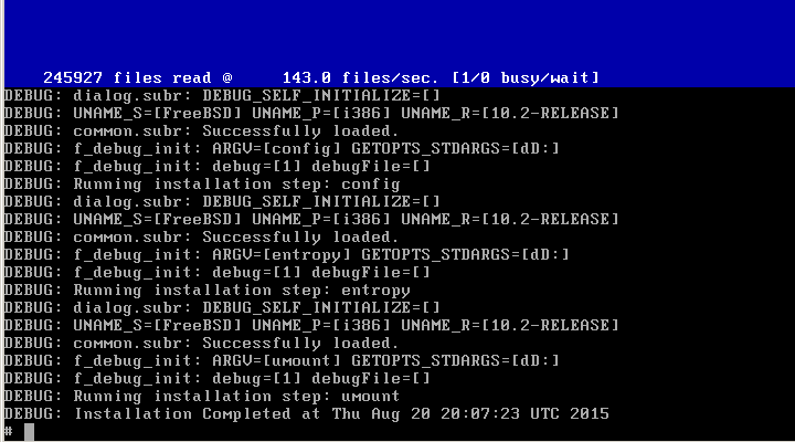 「FreeBSD 10.2 RELEASE」-「入力待ち」