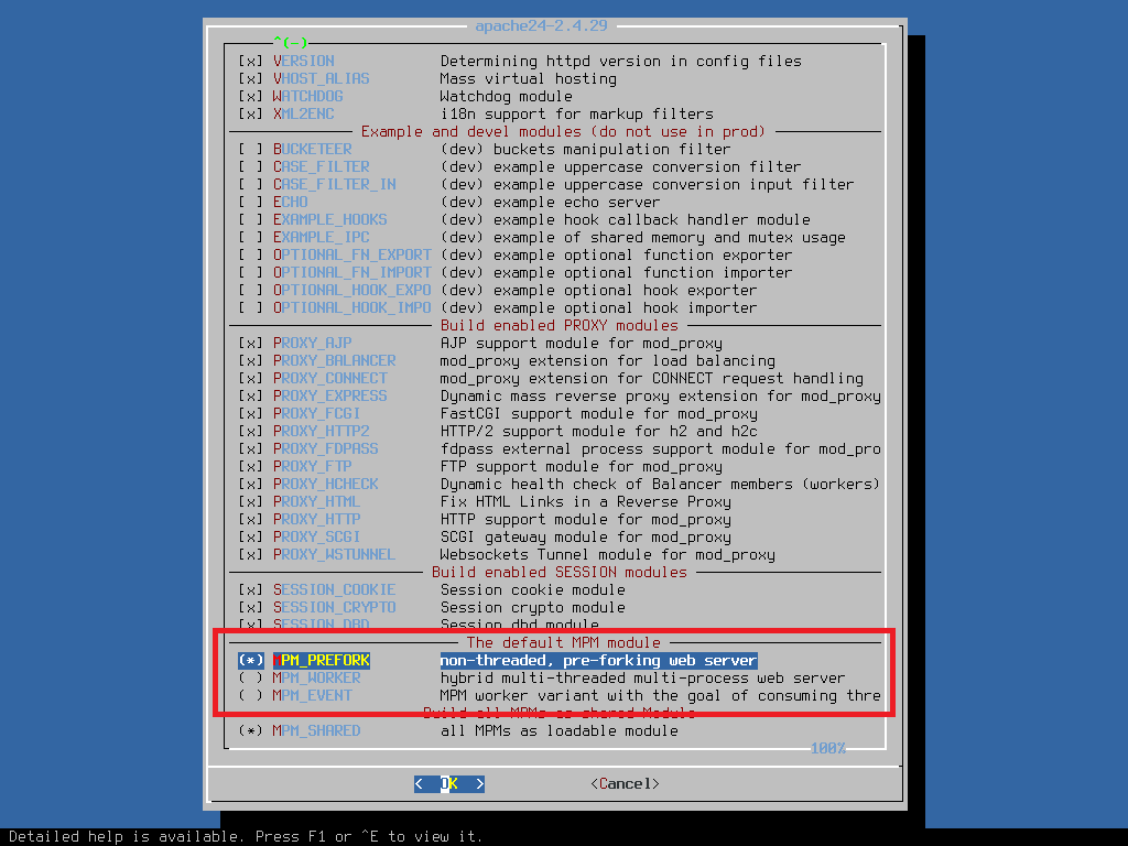 クリックでオリジナルのサイズで開きます 「FreeBSD 10.4 RELEASE」-「apache」「!」