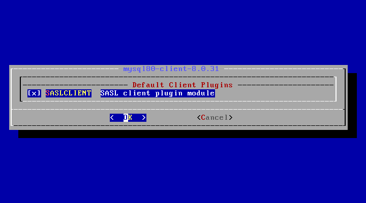 クリックでオリジナルのサイズで開きます 「FreeBSD 12.4 RELEASE」-「/usr/ports/databases/mysql80-client」「make config」
