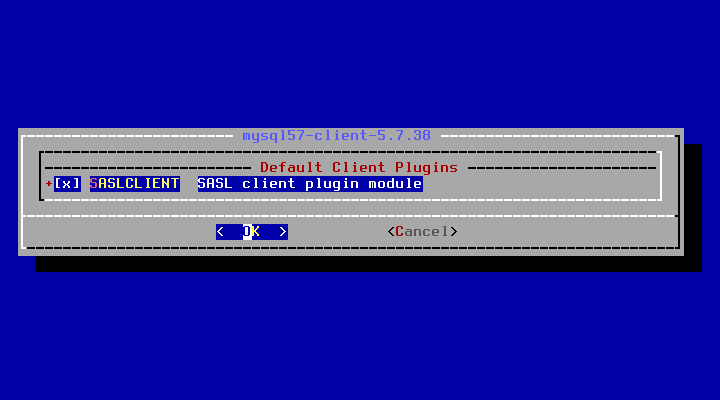 クリックでオリジナルのサイズで開きます 「FreeBSD 13.1 RELEASE」-「/usr/ports/databases/mysql57-client」「make config」