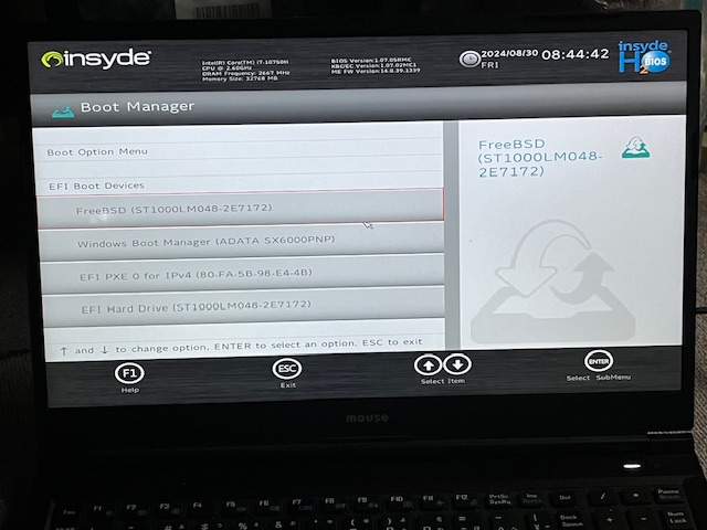 「MOUSE」-「Boot Manager」