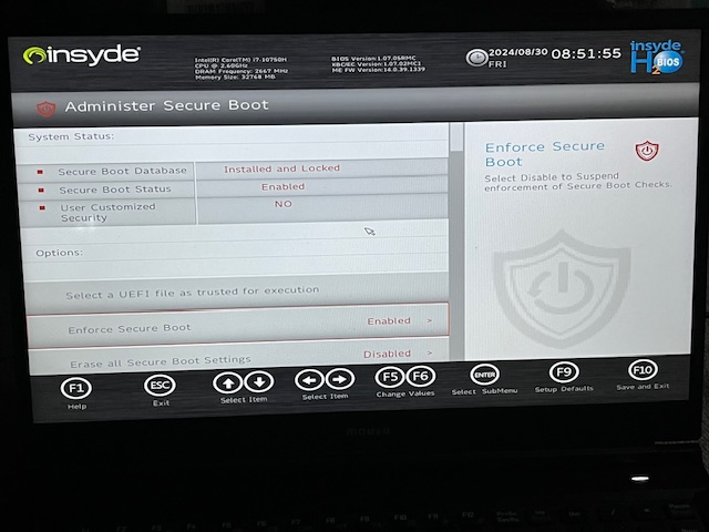 「MOUSE」-「Administrator Security Boot」