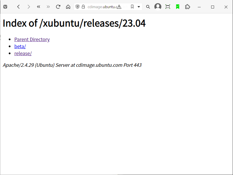「Xubuntu」-「Index of /xubuntu/releases/23.04」