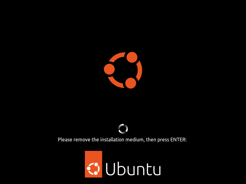 「Ubuntu 22.10」-「Please remove the installation medium」