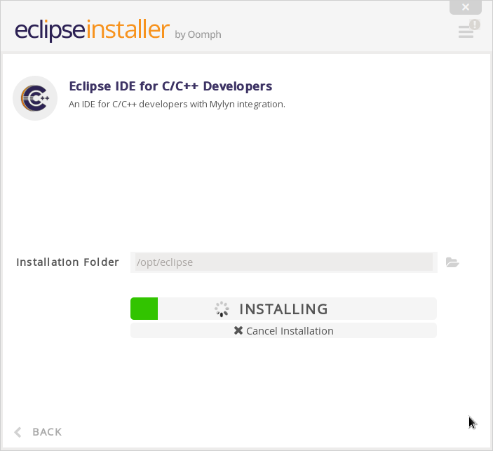 「CentOS 6.8」-「Eclipse」「INSTALLING」