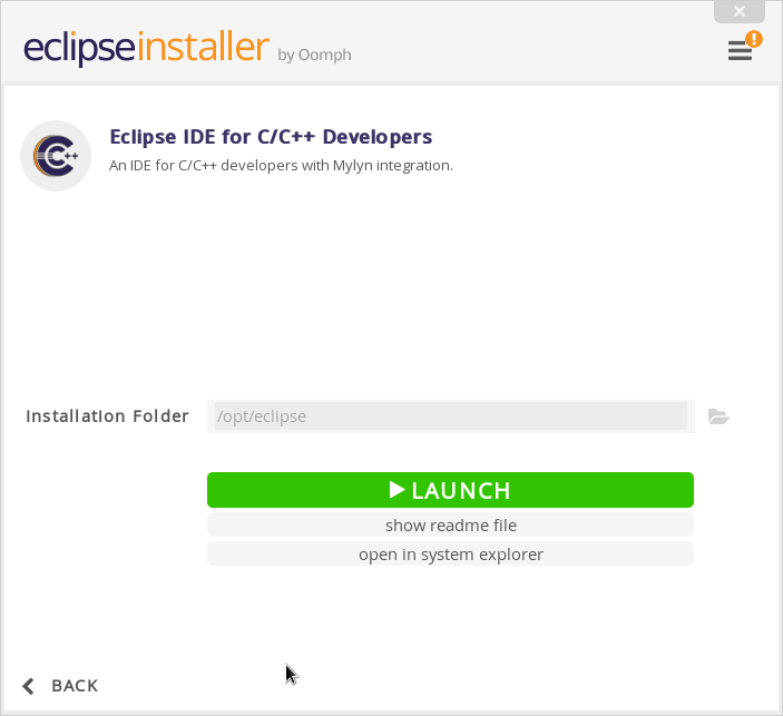 「CentOS 6.8」-「Eclipse」「LAUNCH」
