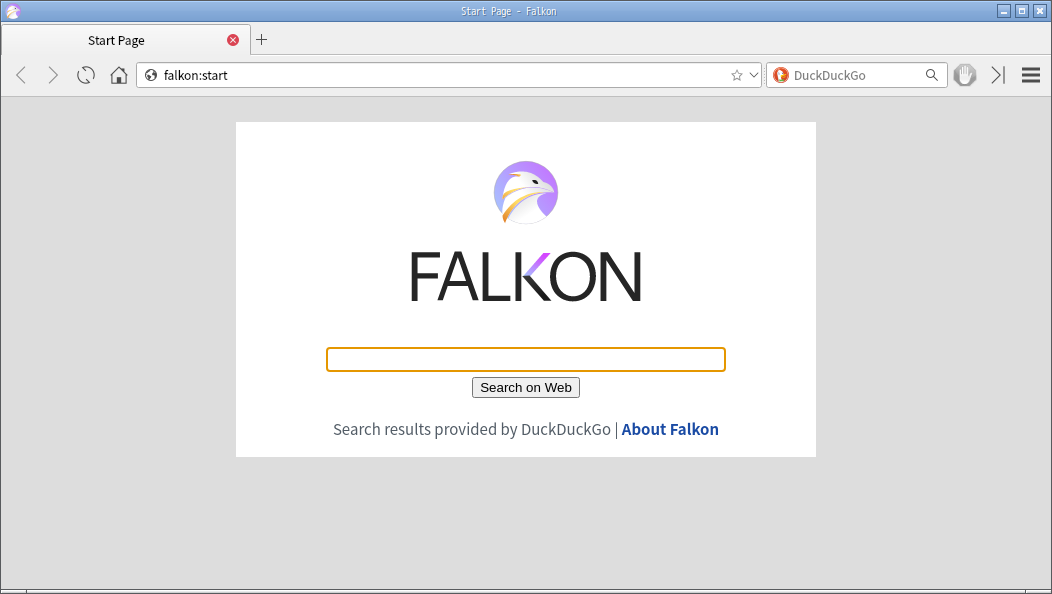 「Fedora 35 Openbox」-「Falkon」「起動直後」