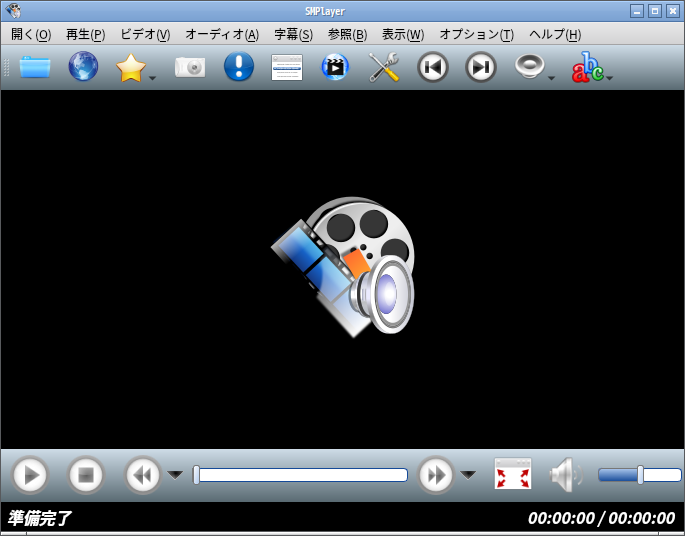 「Fedora 36 Openbox」-「SMPlayer」「起動直後」