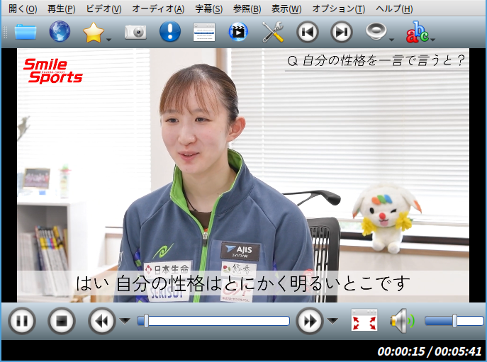 「Fedora 37 i3wm」-「SMPlayer」「ビデオコンテンツ再生中」