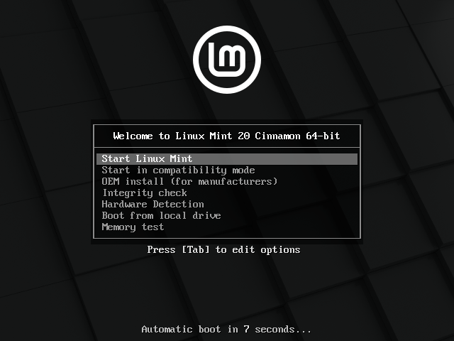 「Mint 20」-「boot」