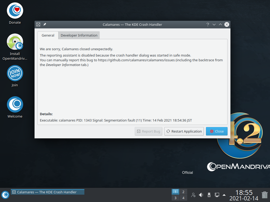 「OpenMandriva 4.2」-「クラッシュ」