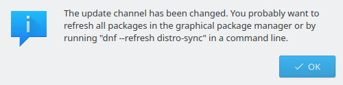 「OpenMandriva 4.1」-「Update Channel Changed」