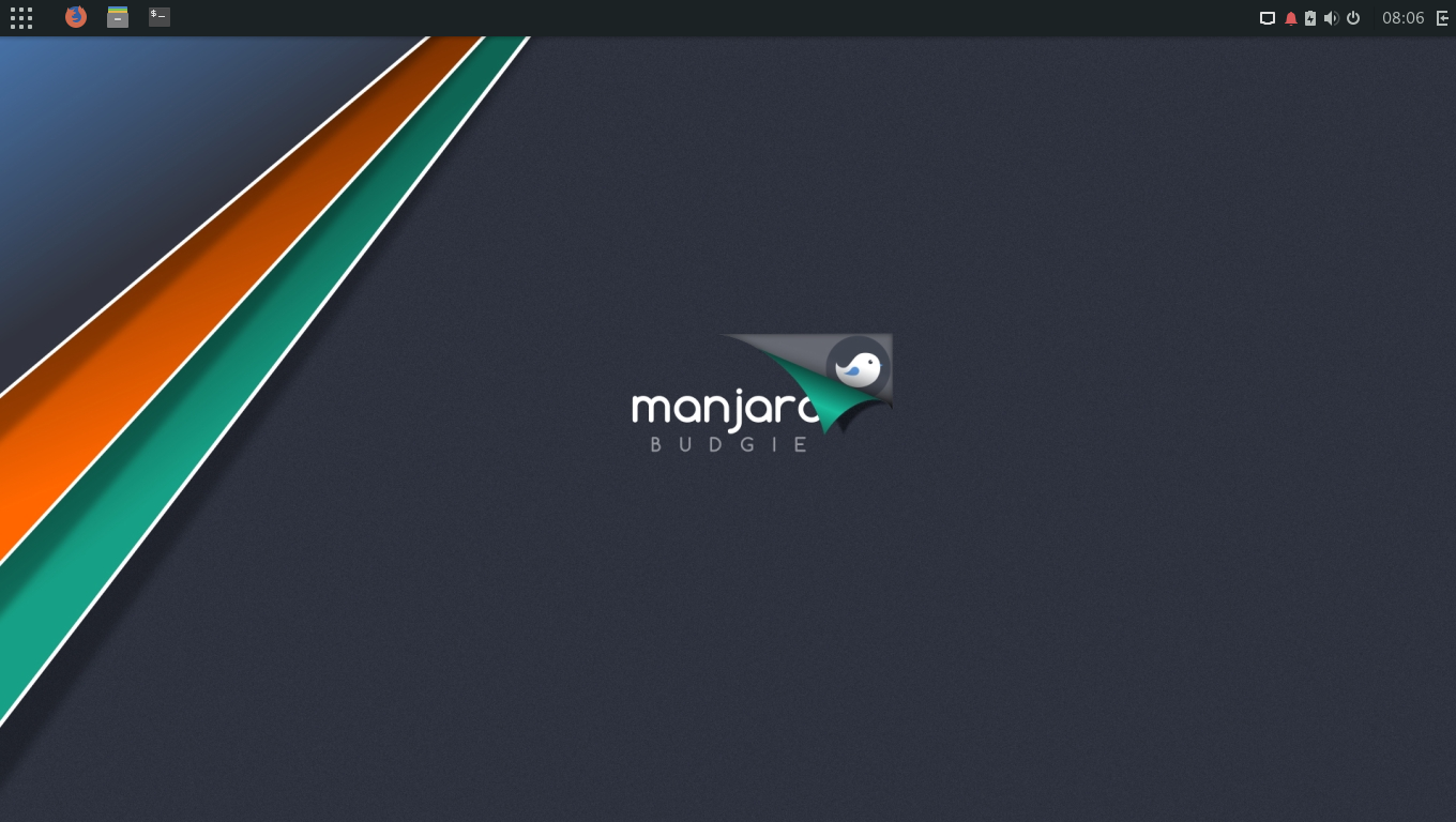 「Manjaro 18.0 BUDGIE」-「デフォルトのパネルの状態」