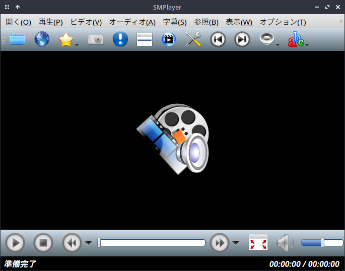 「ArcoLinux 20.07.5 Openbox」-「SMPlayer」「起動直後」
