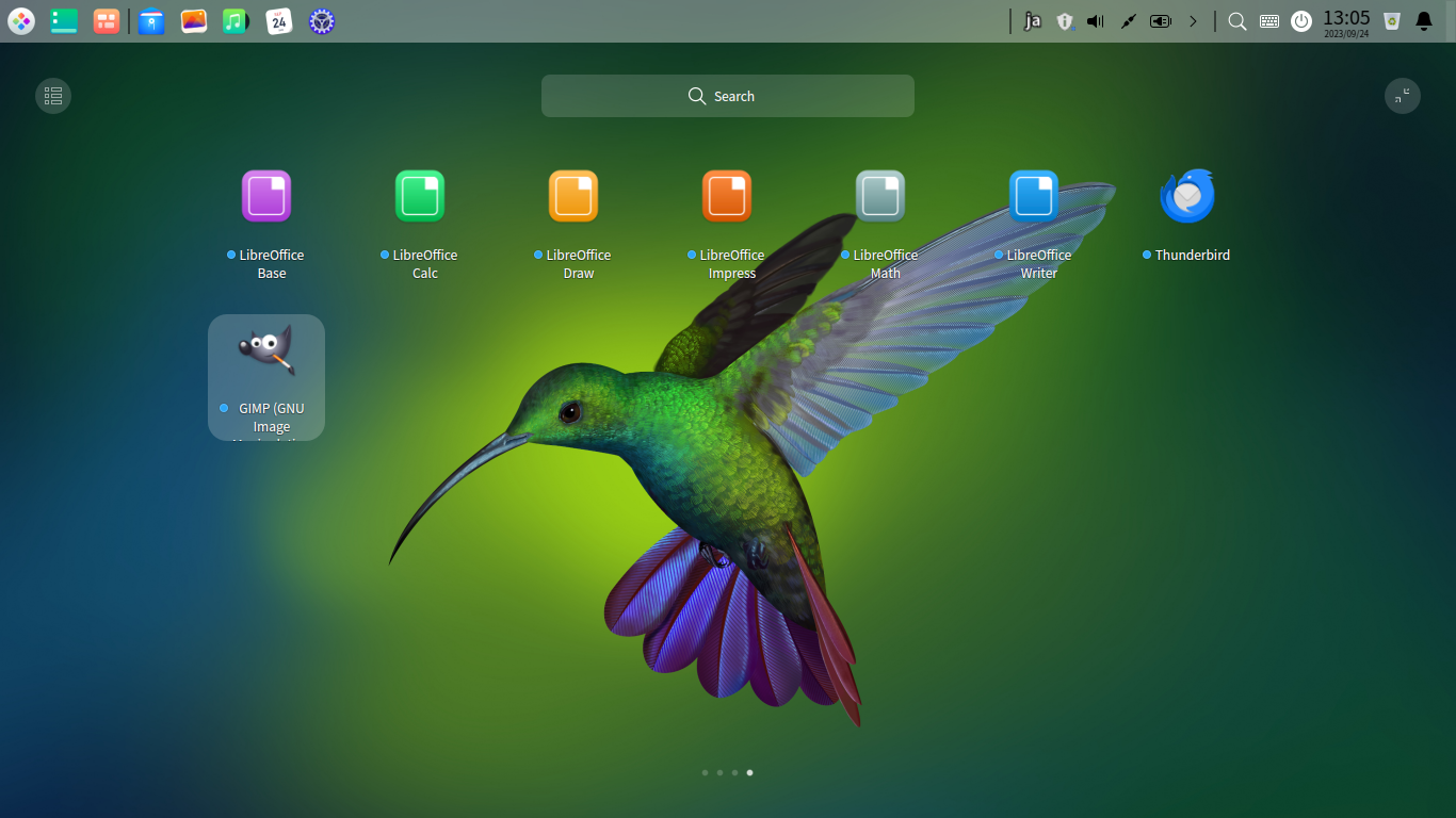 「ArcoLinux 23.09.03 deepin」-「スタート」→「GIMP」