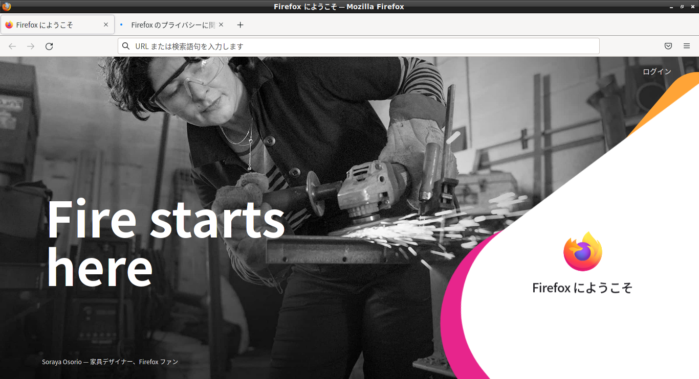 「EndeavourOS 21.4 LXDE」-「Firefox」「起動直後」