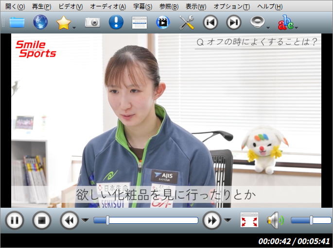 「EndeavourOS 2024.04.20」-「SMPlayer」「ビデオコンテンツ再生中」