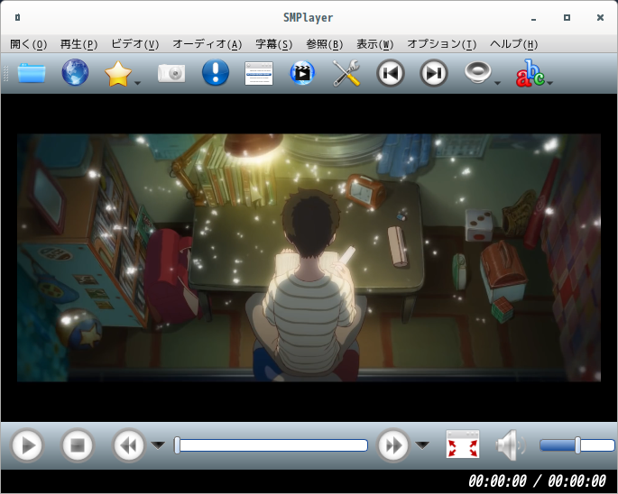 「antiX 19.4 Cinnamon」-「SMPlayer」「ビデオコンテンツ再生中」