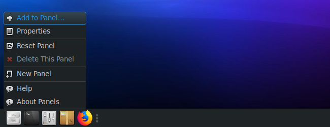 PCLinuxOS - 201903 - MATE -「Add to Panel」