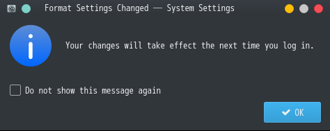 PCLinuxOS - 201903 -「KDE」-「Formats Settings Changed」