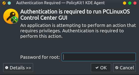 「PCLinuxOS 201909 KDE Darkstar」-「認証」