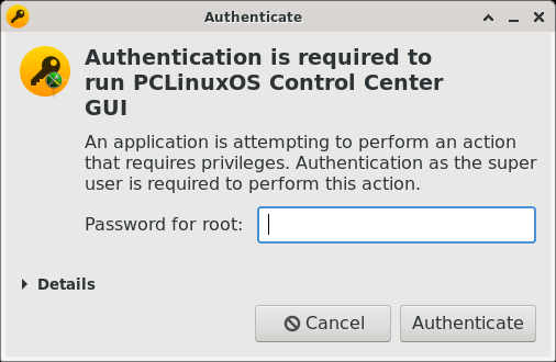 「PCLinuxOS 201909 XFCE」-「認証」