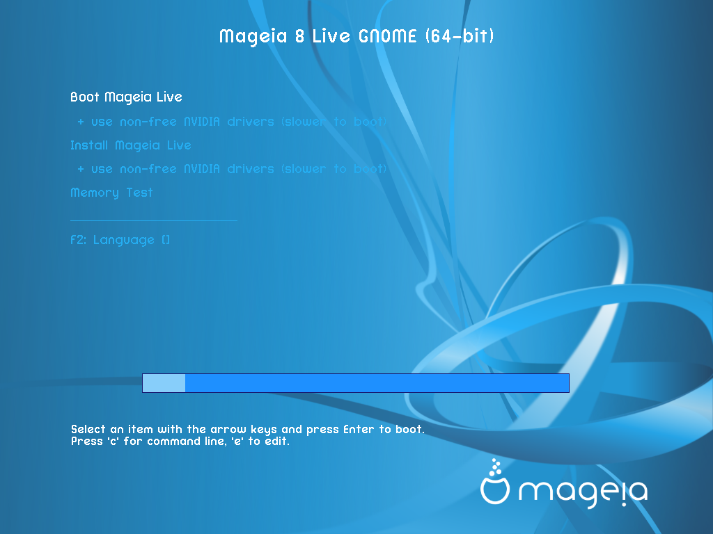 「Mageia 08 インストール GNOME・KDE・XFCE」-「起動」
