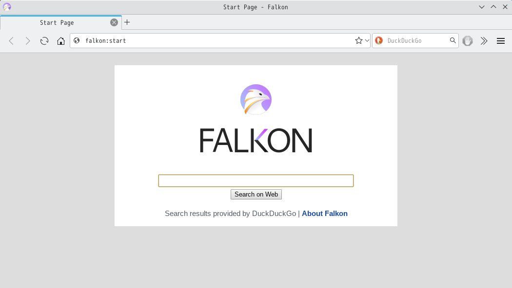 「Slackware 15.0 KDE」-「Falkon」「起動直後」
