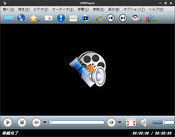 「SparkyLinux 5.9 LXQt」-「SMPlayer」「起動直後」