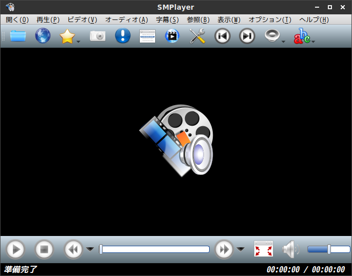 「SparkyLinux 5.9 LXDE」-「SMPlayer」「起動直後」
