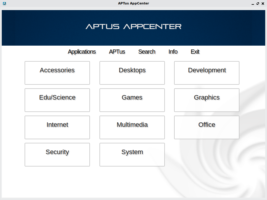 「SparkyLinux 6.6 LXQt」-「APTus」「起動直後」