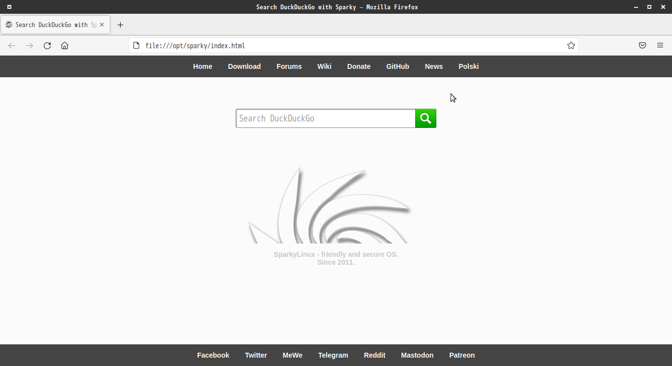 「SparkyLinux 7.0 MATE」-「インターネット」「起動直後」