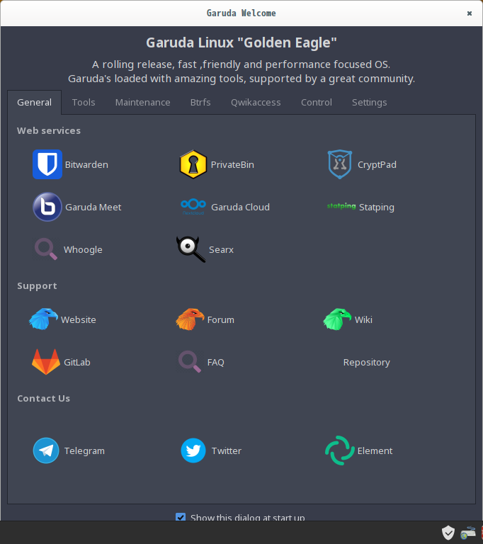 「Garuda 200831 GNOME」-「Garuda Welcome」