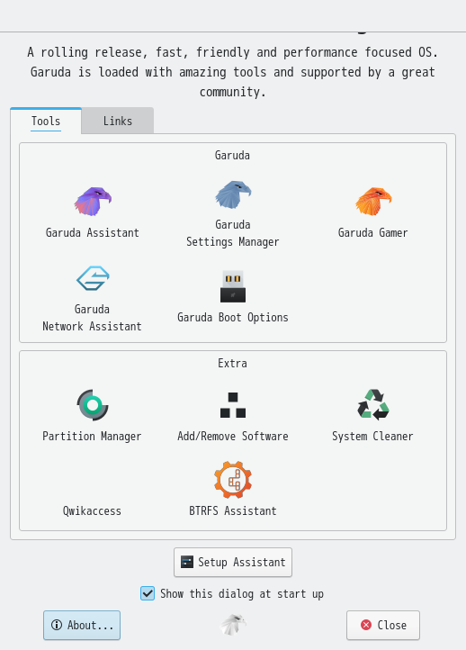 「Garuda 211129 KDE」-「Garuda Welcome」