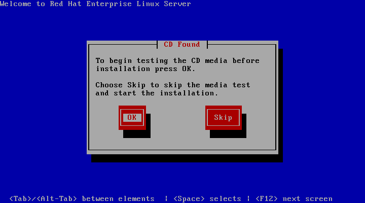 「Red Hat Linux 5.5」-「CD Found」
