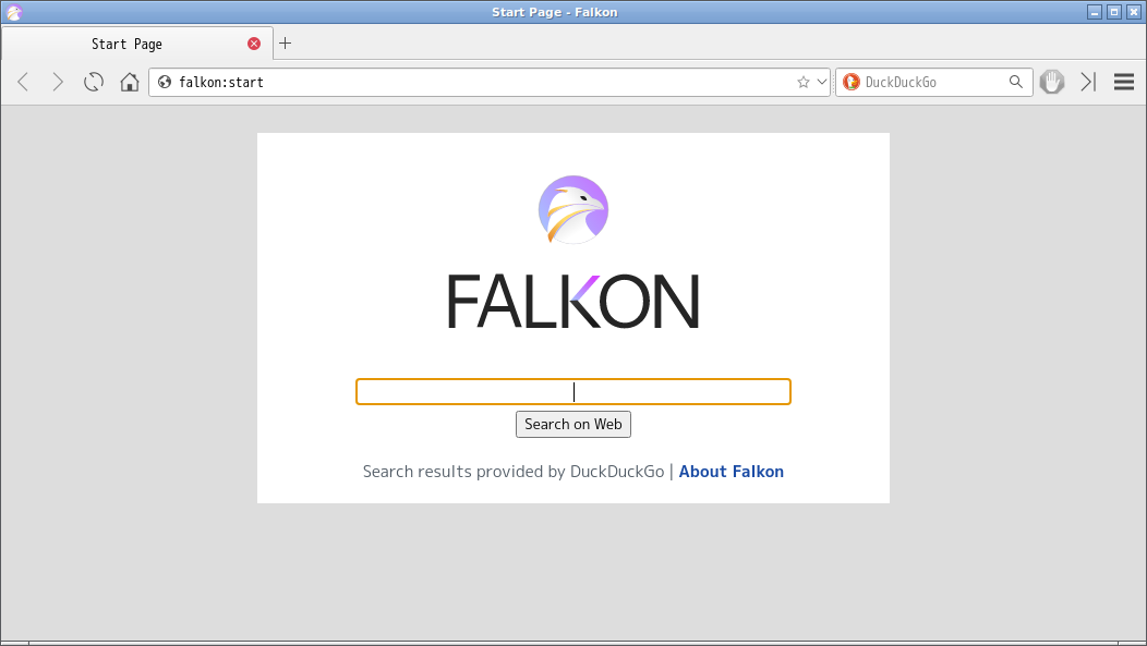 「Void Linux 20210218 LXQt」-「Falkon」「起動直後」