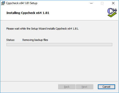 「cppcheck」-「Installing」