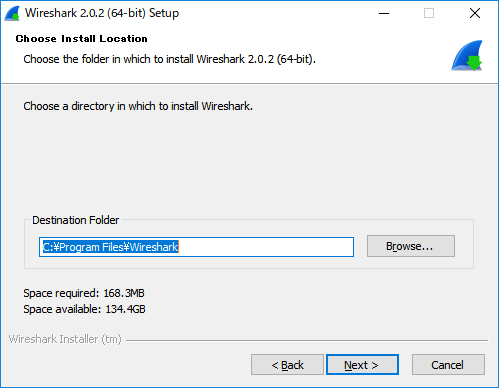 「Wireshark」-「Choose Install Location」