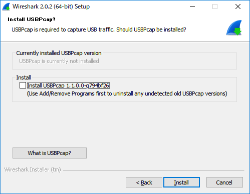 「Wireshark」-「Install USBPcap ?」